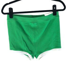 Offline By Aerie Super Shortie 2" Inseam Ribbed Shorts Hi Rise Green XL